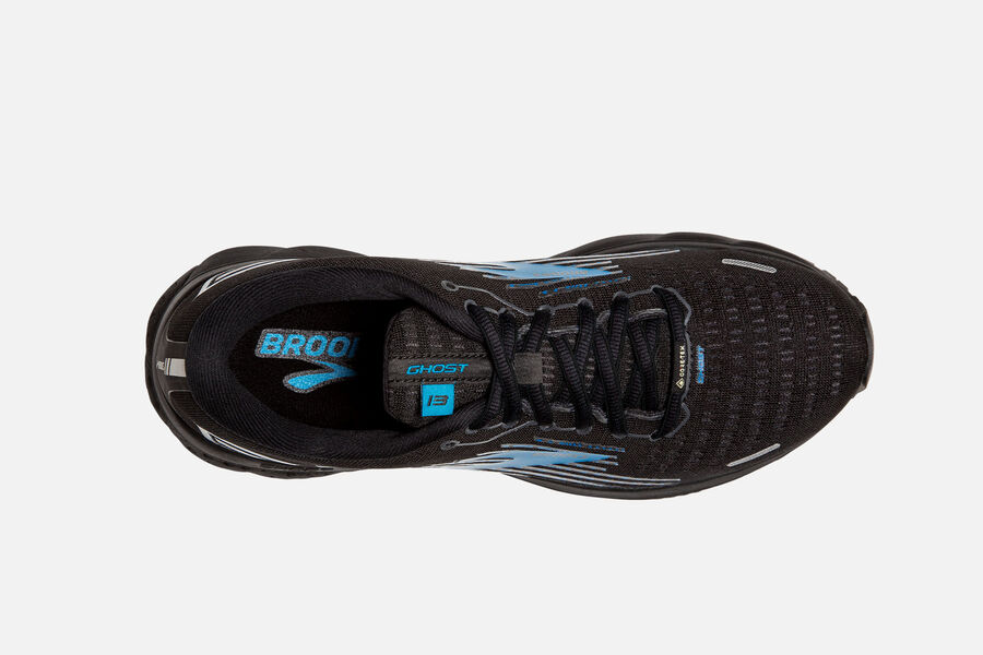 Brooks Running Shoes - Ghost 13 GTX Road Mens - Black/Blue - OUE-173852